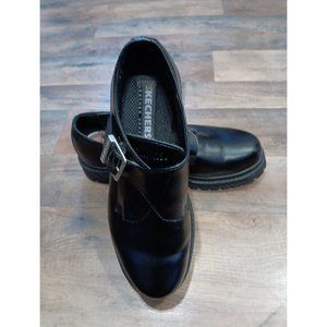 Skechers 90's  Chunky Black Leather Slip On Buck lShoes Chukkas Men’s Size 9.5‎